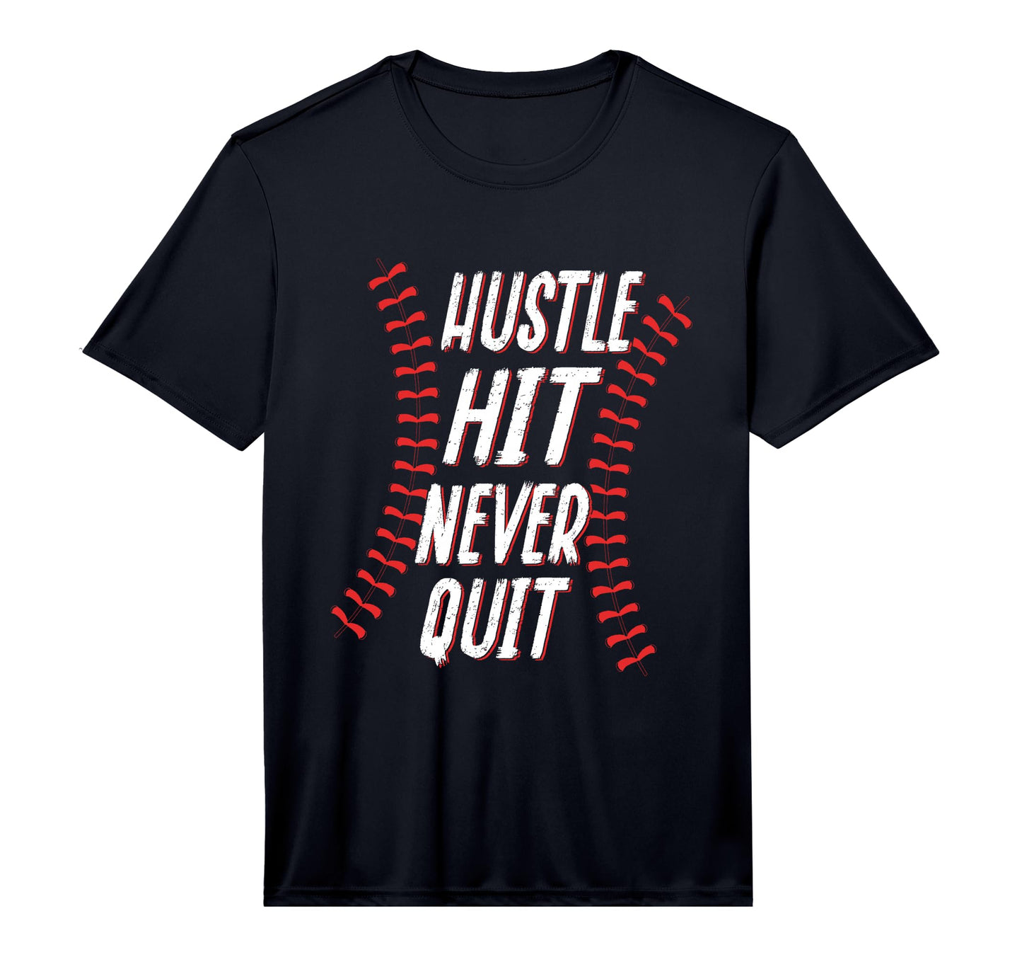 Mens Hustle Hit Quit Never Catcher T-Shirt - Trendy Graphic for Adults - T-Shirt, Sweatshirt, Hoodie