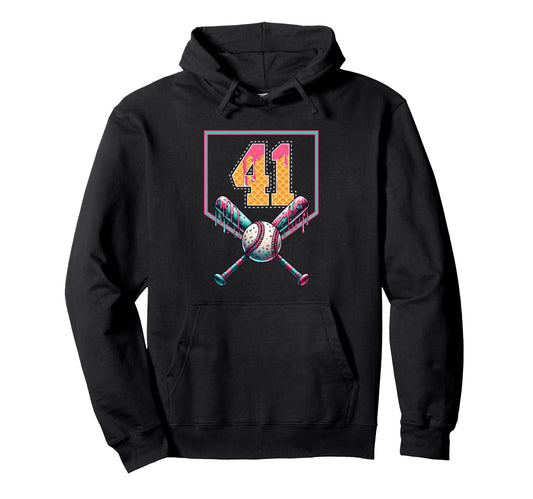 Baseball Drip Number 41 Player Or 41St Hoodie - Streetwear Style Men Women - T-Shirt, Sweatshirt, Hoodie