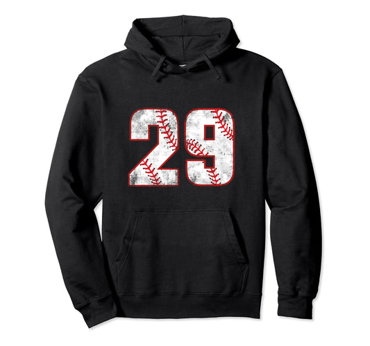 Baseball 29 Jersey Number Hoodie - Graphic Print Men Women - T-Shirt, Sweatshirt, Hoodie