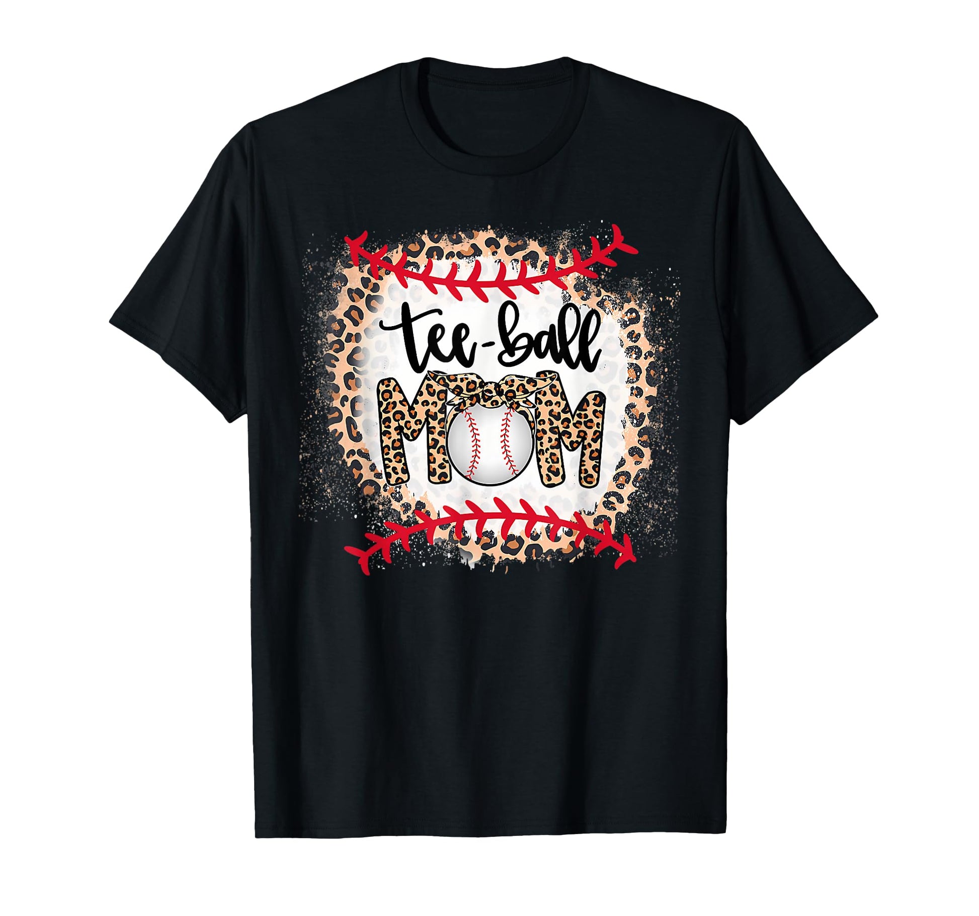 Ball Mom Leopard Baseball Funny Sports T-Shirt - Unique Graphic Men Women - T-Shirt, Sweatshirt, Hoodie