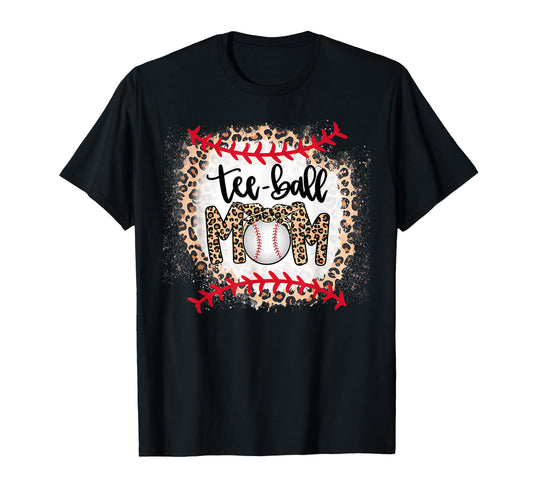 Ball Mom Leopard Baseball Funny Sports T-Shirt - Unique Graphic Men Women - T-Shirt, Sweatshirt, Hoodie