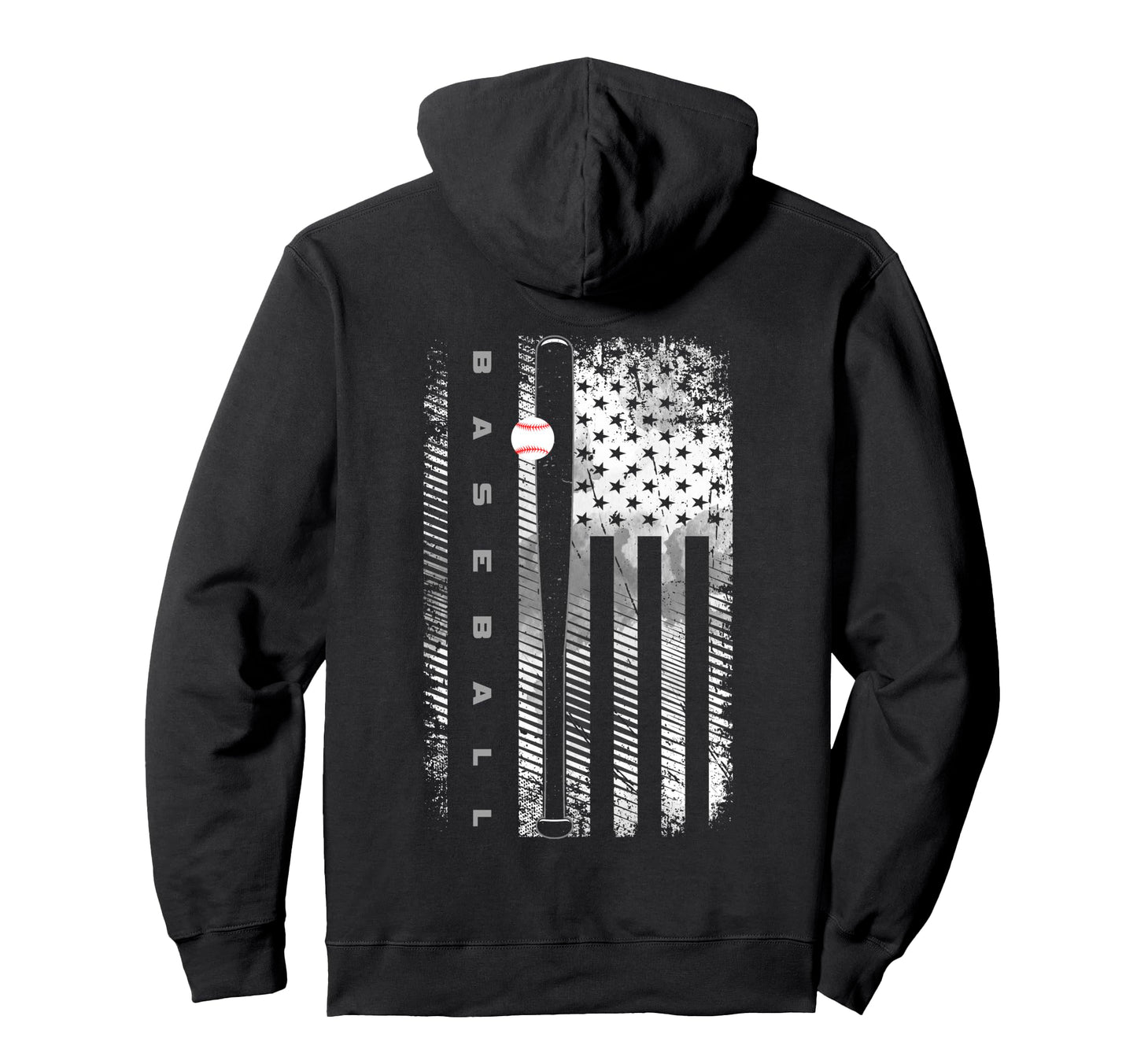 American Flag Baseball Baseball Hoodie - Custom Art Print for Adults - T-Shirt, Sweatshirt, Hoodie