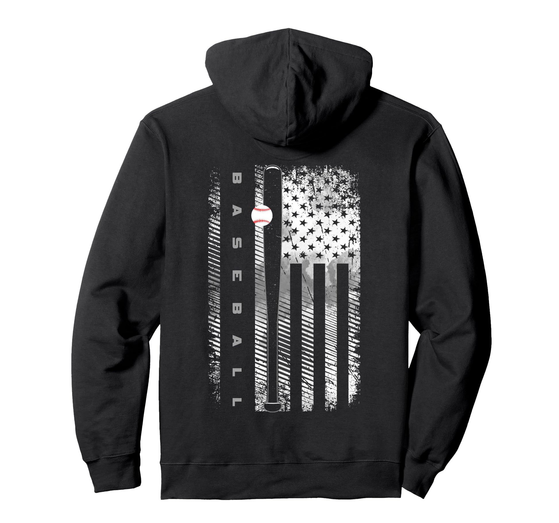 American Flag Baseball Baseball Hoodie - Custom Art Print for Adults - T-Shirt, Sweatshirt, Hoodie