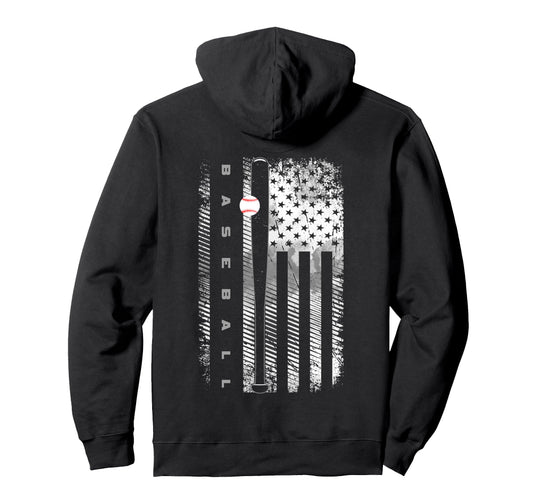 American Flag Baseball Baseball Hoodie - Custom Art Print for Adults - T-Shirt, Sweatshirt, Hoodie
