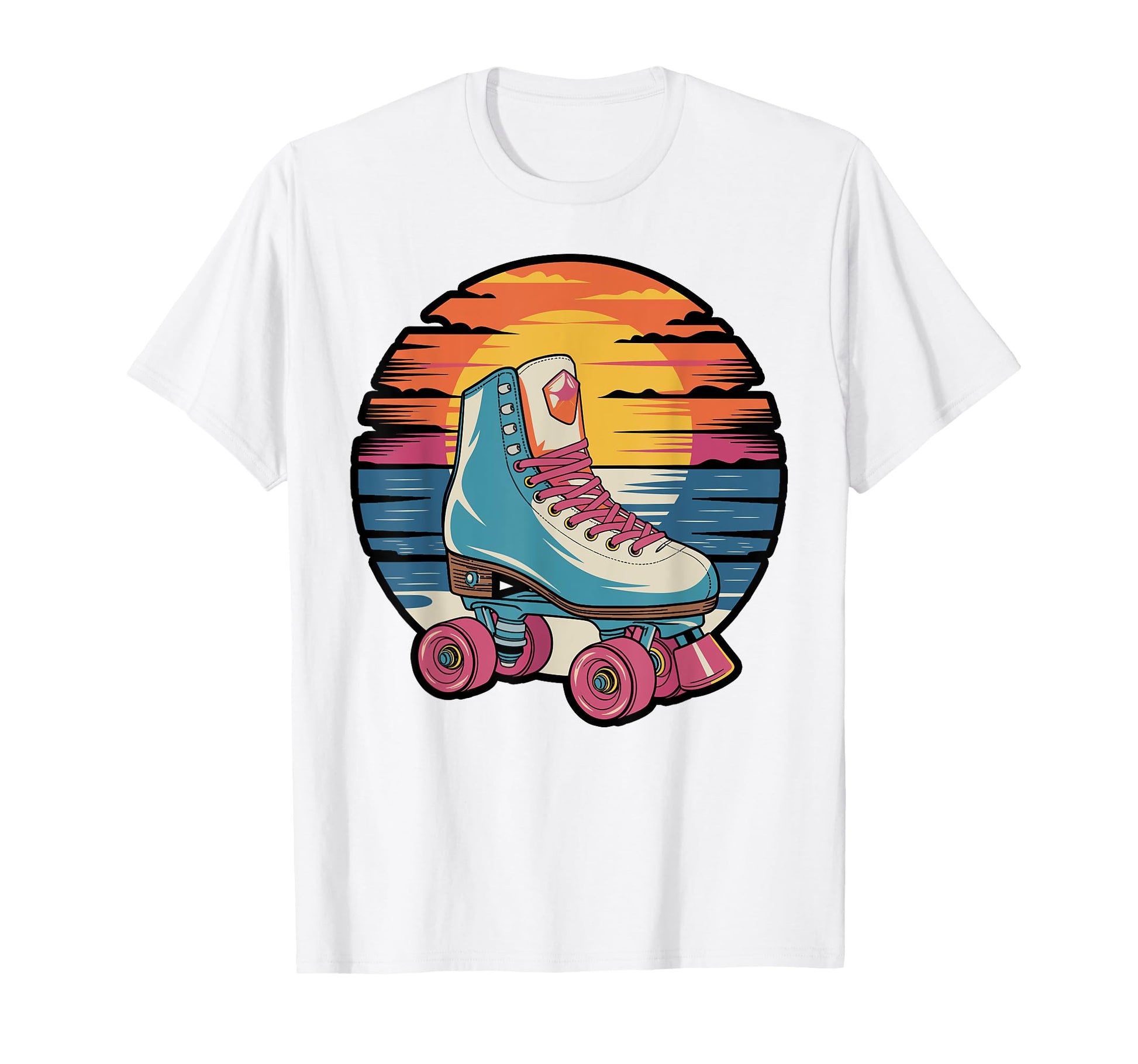 Colorful Roller Skate Lineup T-Shirt - Fun Novelty Design Men Women - T-Shirt, Sweatshirt, Hoodie