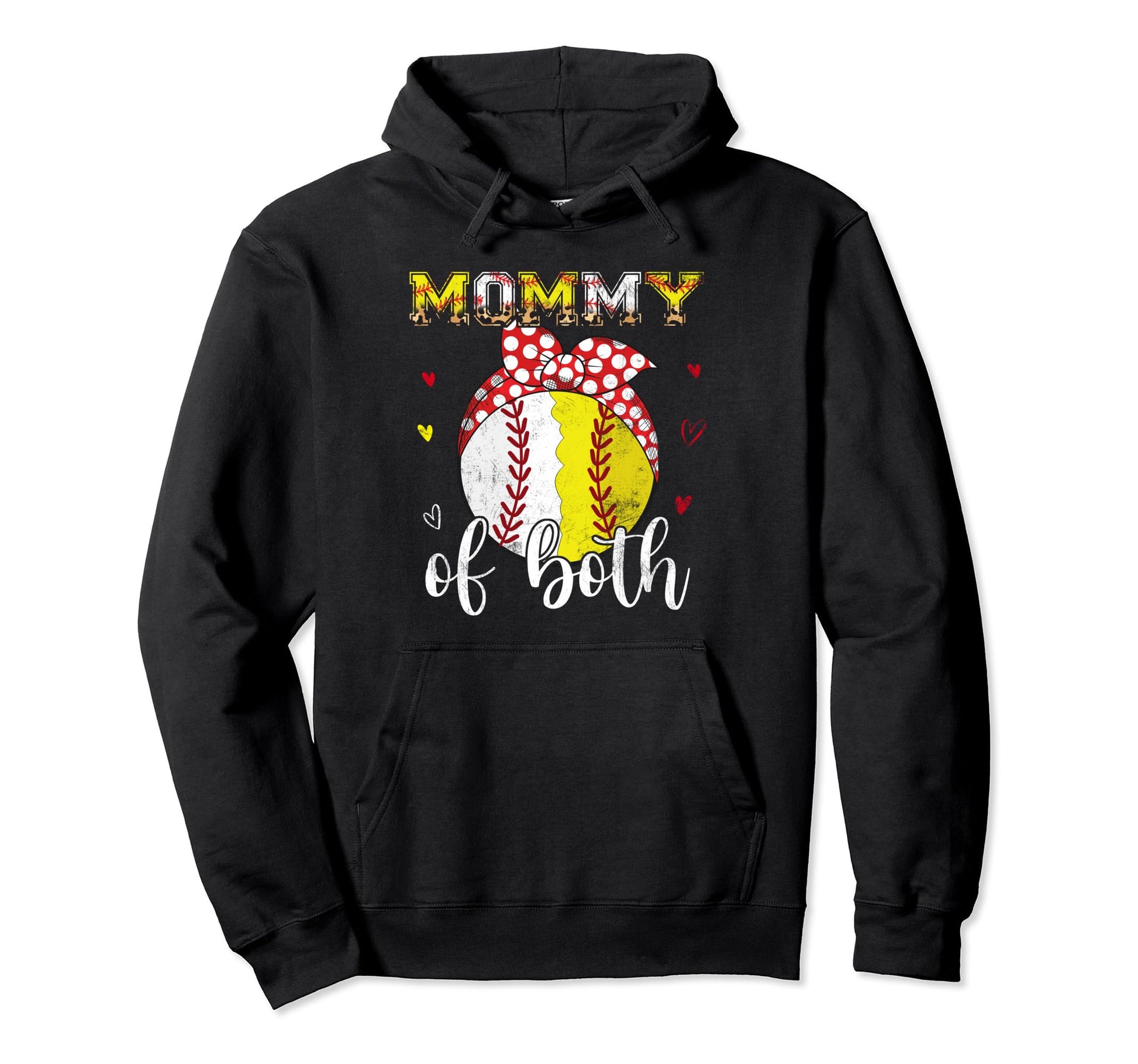 Mommy Both Baseball Softball Bandana Hoodie - Trendy Graphic Unisex - T-Shirt, Sweatshirt, Hoodie