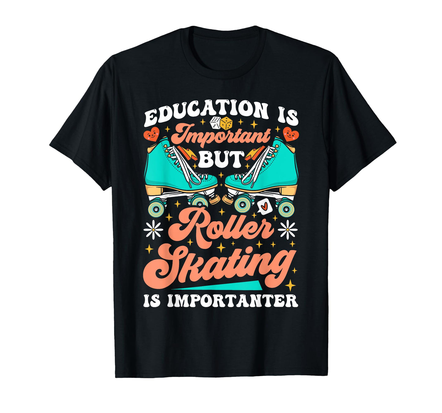 Roller Skating Skate 1970S Education Is T-Shirt - Unique Graphic Unisex - T-Shirt, Sweatshirt, Hoodie