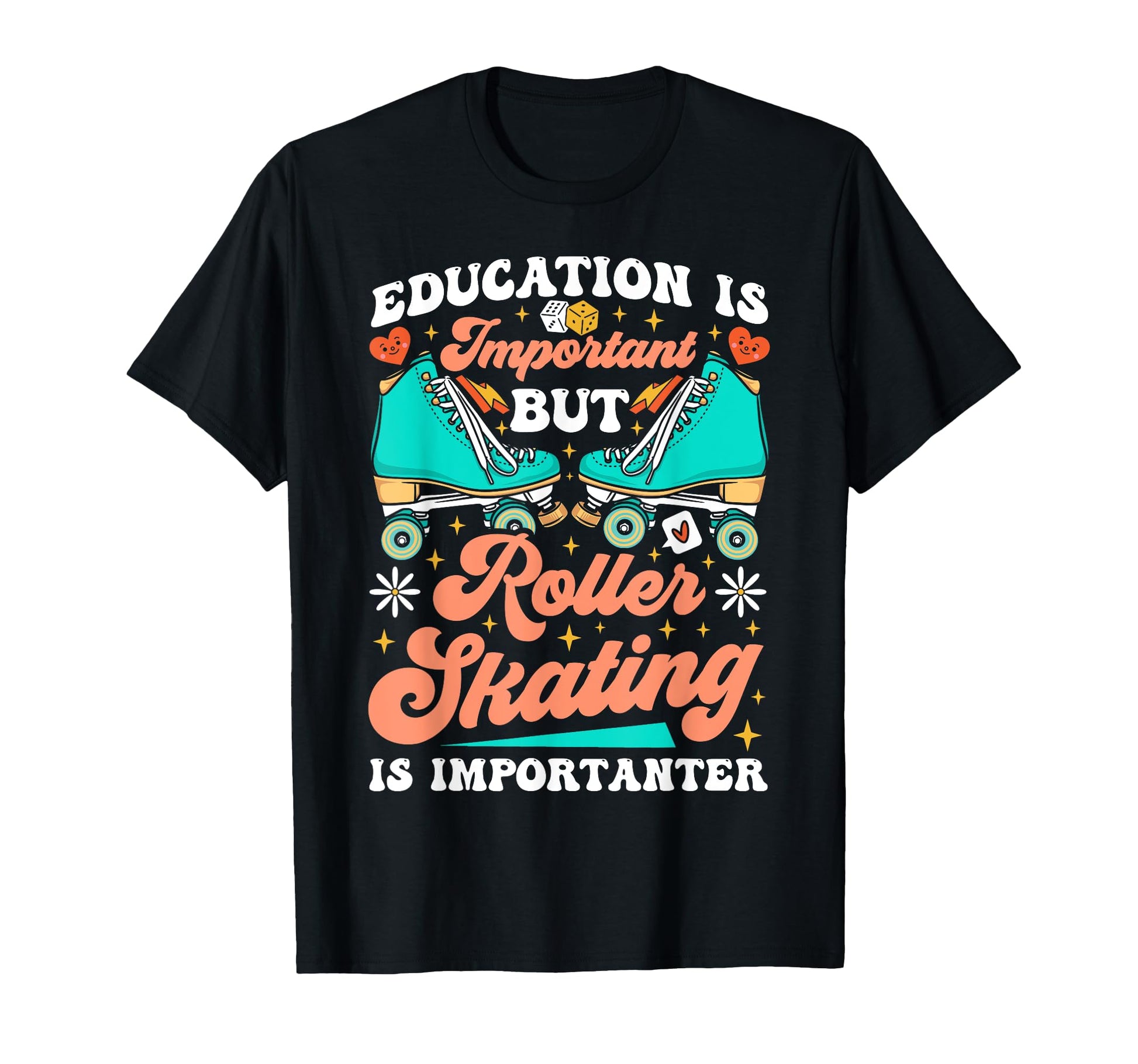 Roller Skating Skate 1970S Education Is T-Shirt - Unique Graphic Unisex - T-Shirt, Sweatshirt, Hoodie