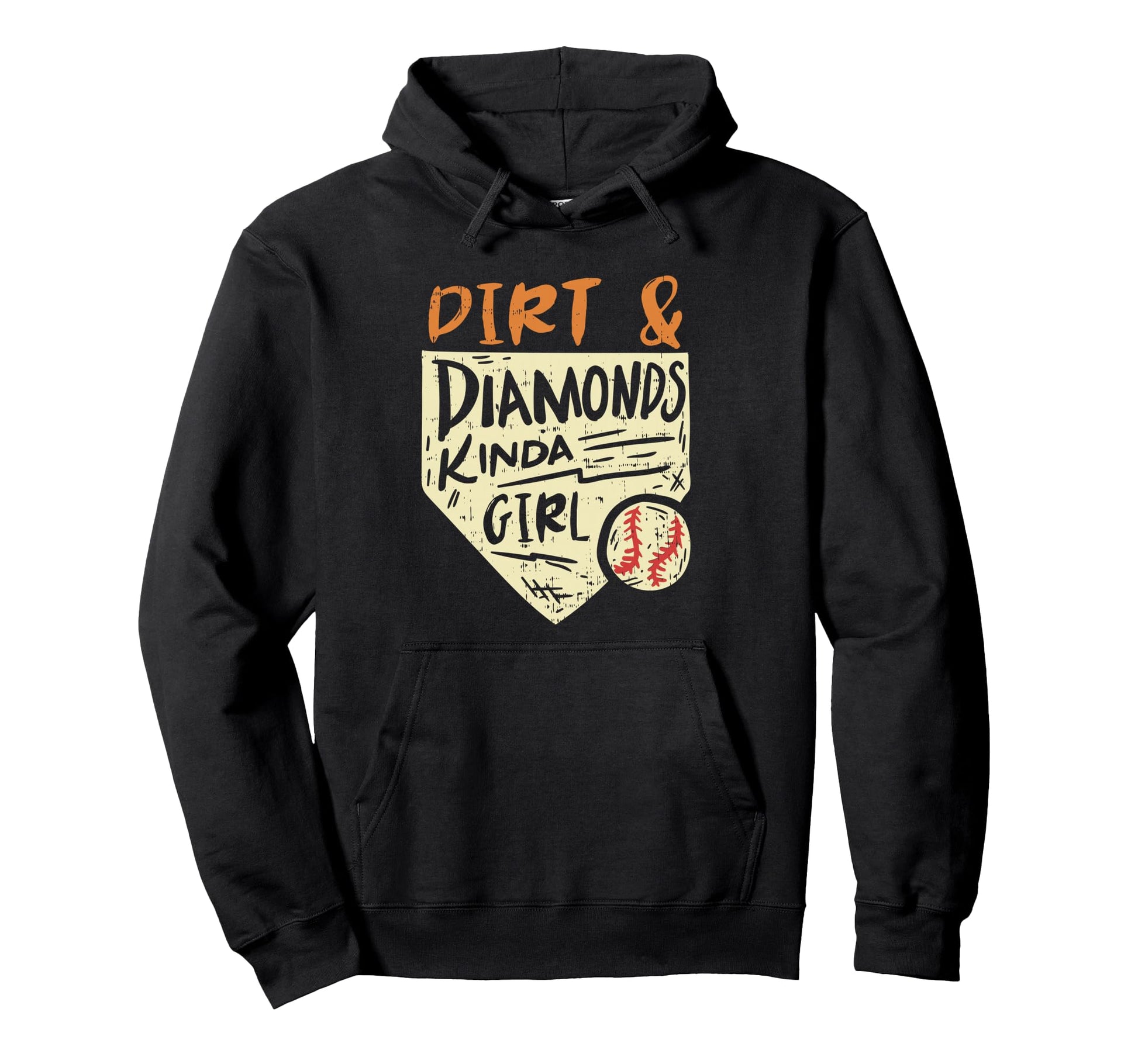 Fun Softball Baseball Dirt Diamonds Kinda Hoodie - Trendy Graphic Men Women - T-Shirt, Sweatshirt, Hoodie