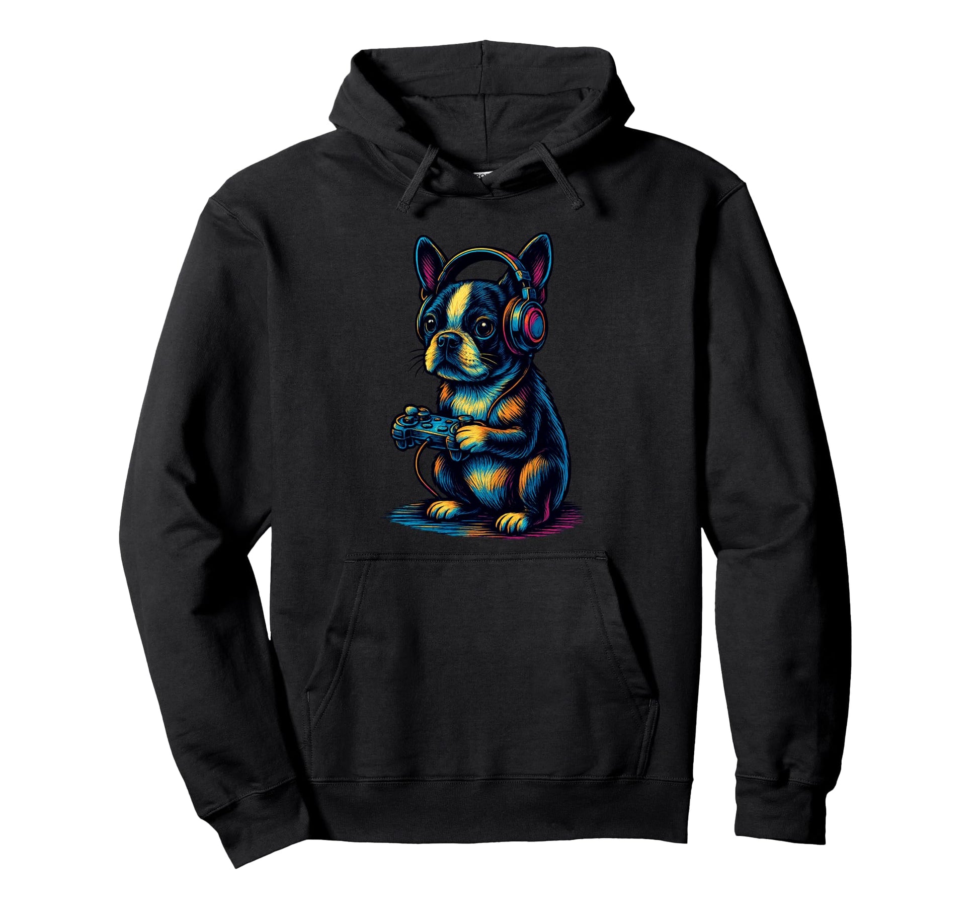 Boston Terrier Gamer Gaming Dog Lover Hoodie - Unique Graphic Unisex - T-Shirt, Sweatshirt, Hoodie