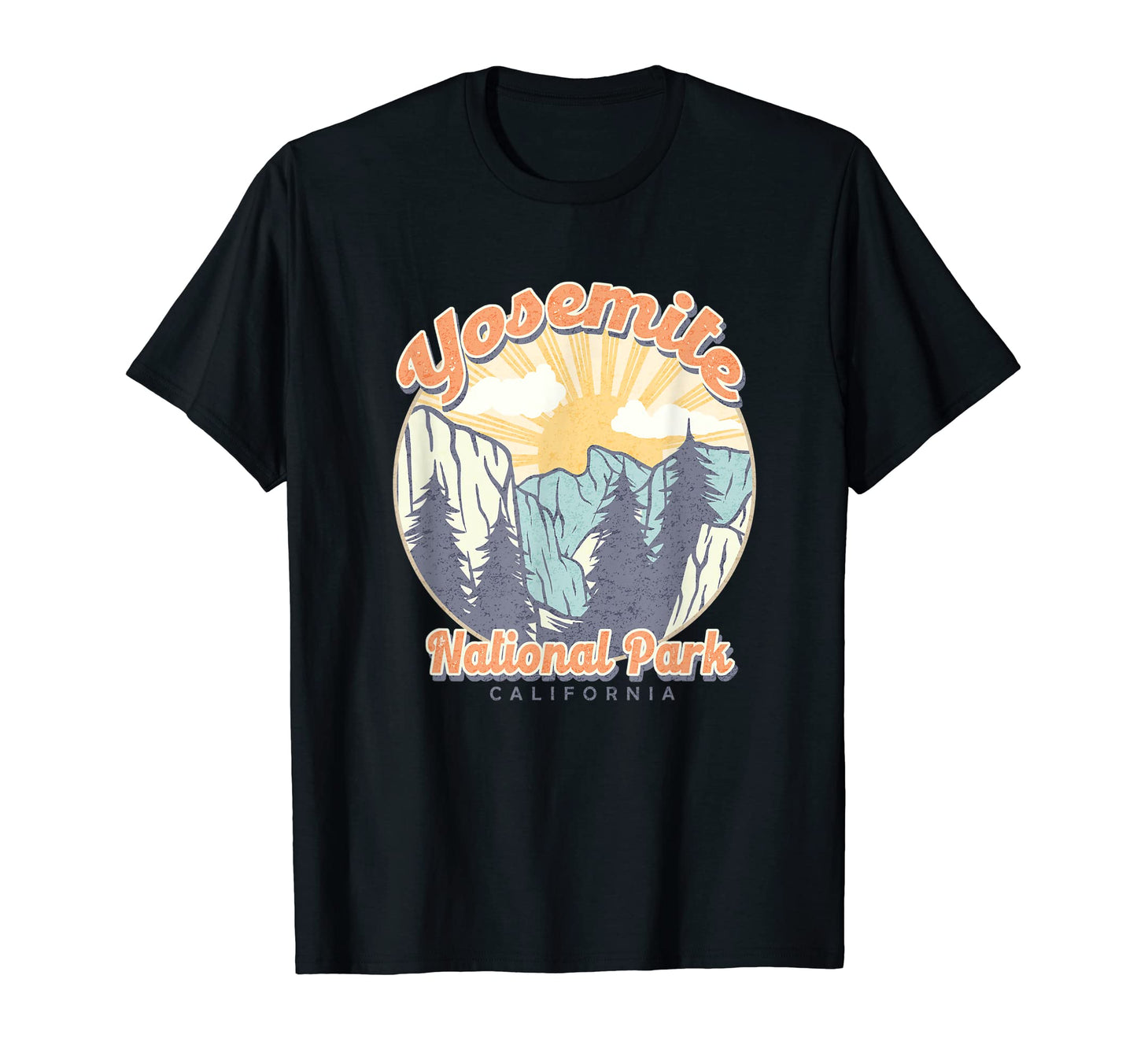 Yosemite National Park Distressed T-Shirt - Custom Art Print for Adults - T-Shirt, Sweatshirt, Hoodie