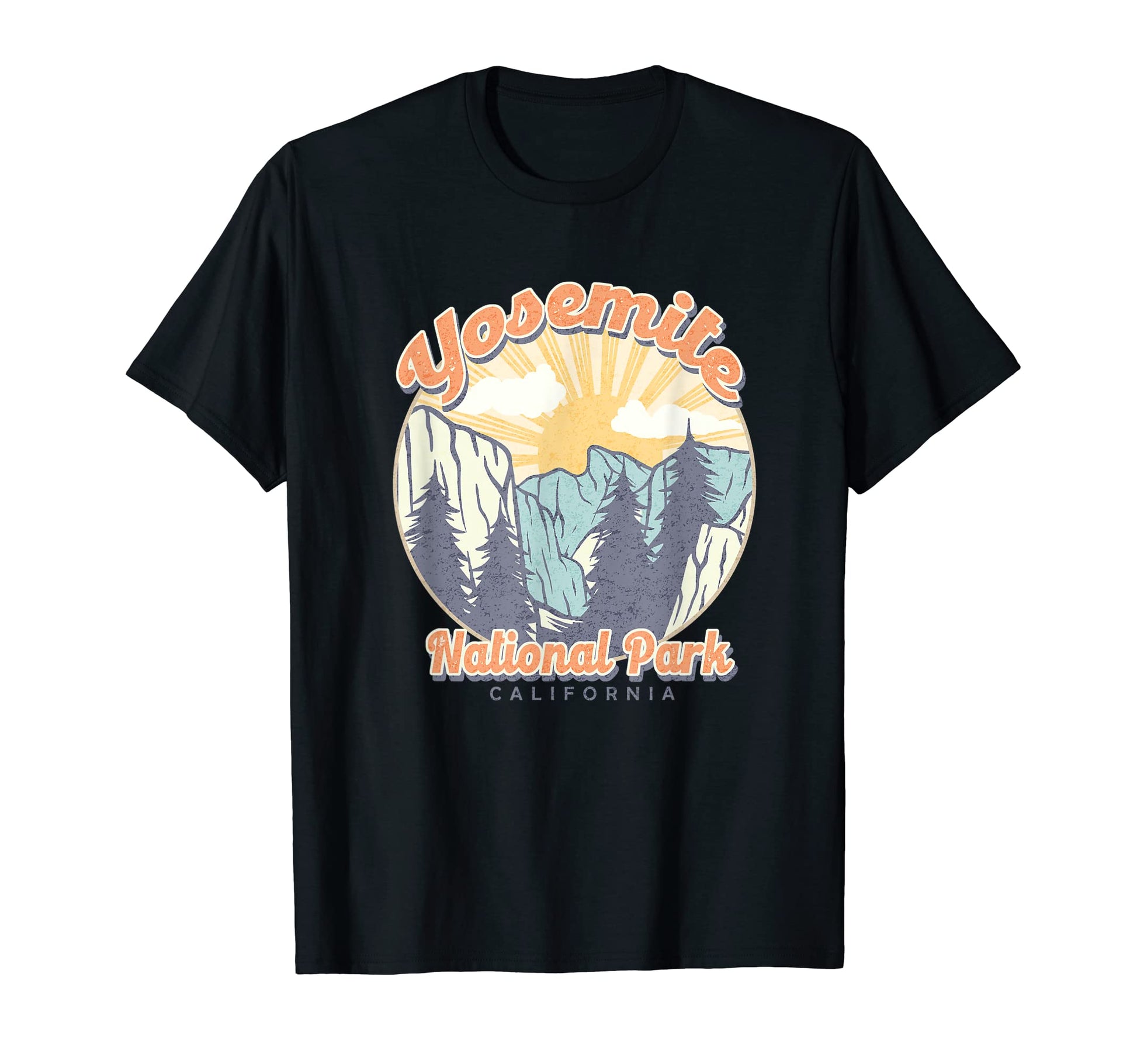 Yosemite National Park Distressed T-Shirt - Custom Art Print for Adults - T-Shirt, Sweatshirt, Hoodie