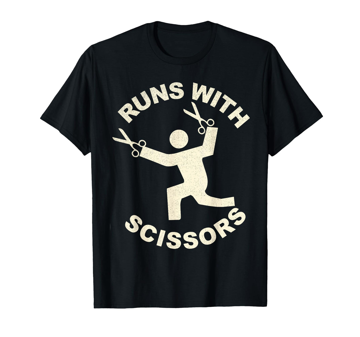 Runs Scissors Funny Dangerous Stick T-Shirt - Fun Novelty Design Men Women - T-Shirt, Sweatshirt, Hoodie