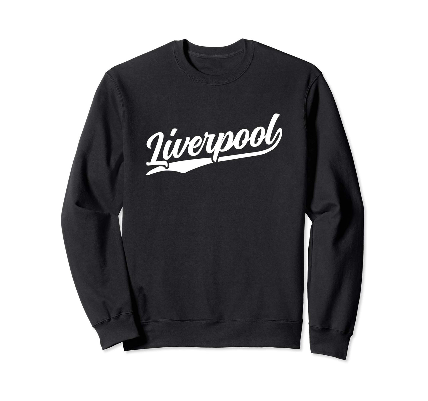 Liverpool England Cursive 1970S Sweatshirt - Casual Everyday Wear Unisex - T-Shirt, Sweatshirt, Hoodie