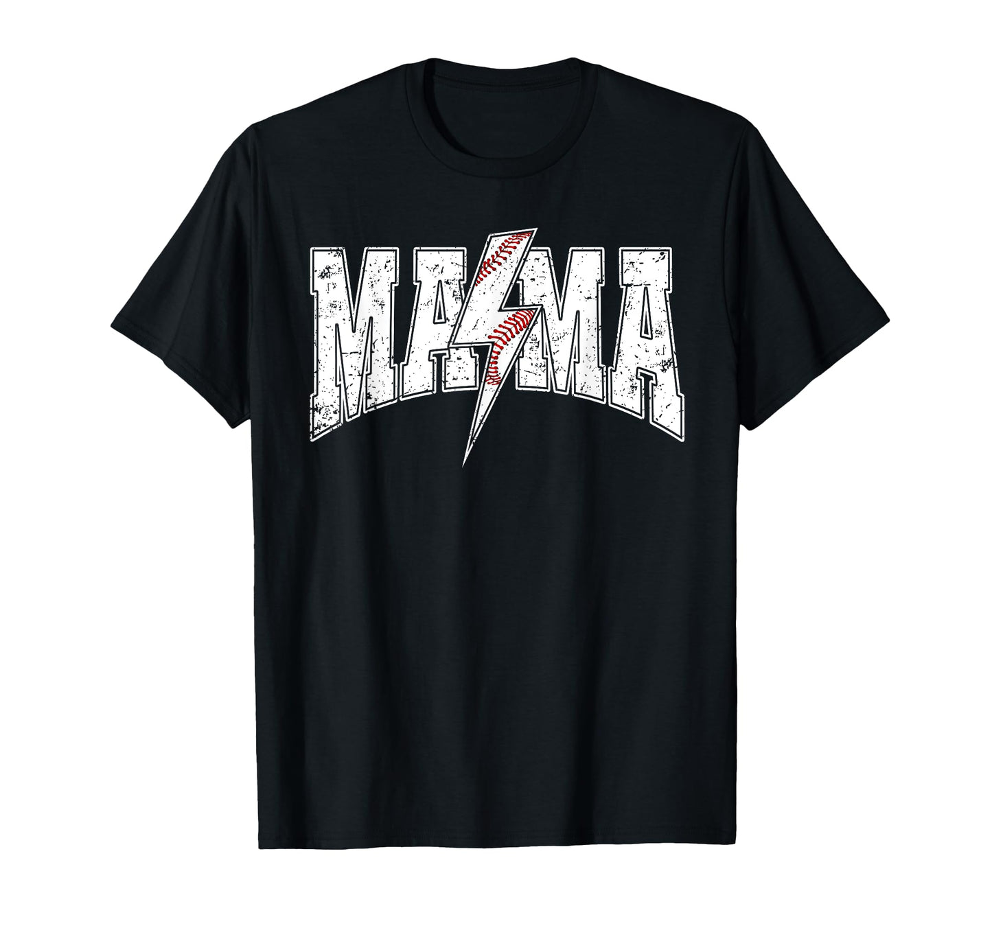 Mama Lightning Bolt Checkered Baseball Mom T-Shirt - Novelty Apparel Unisex - T-Shirt, Sweatshirt, Hoodie
