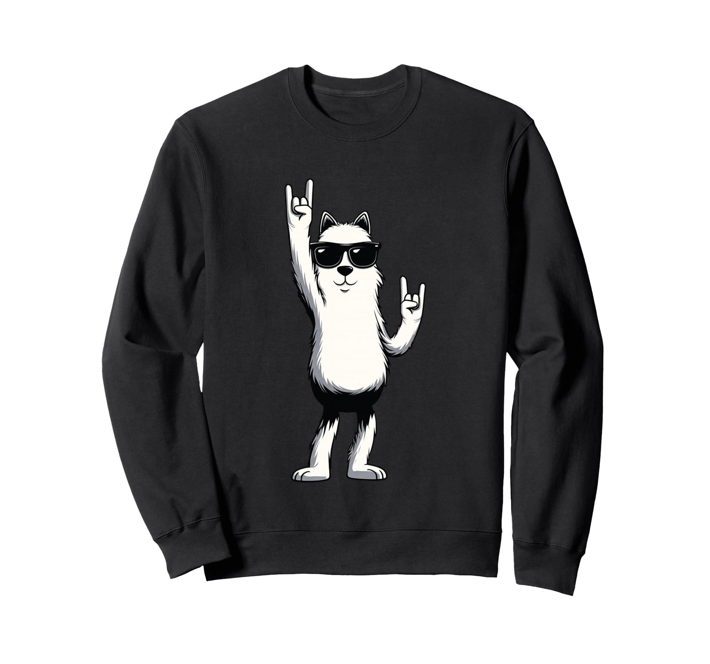 Llama Alpaca Double Rock Hand Sweatshirt - Aesthetic Graphic Men Women - T-Shirt, Sweatshirt, Hoodie