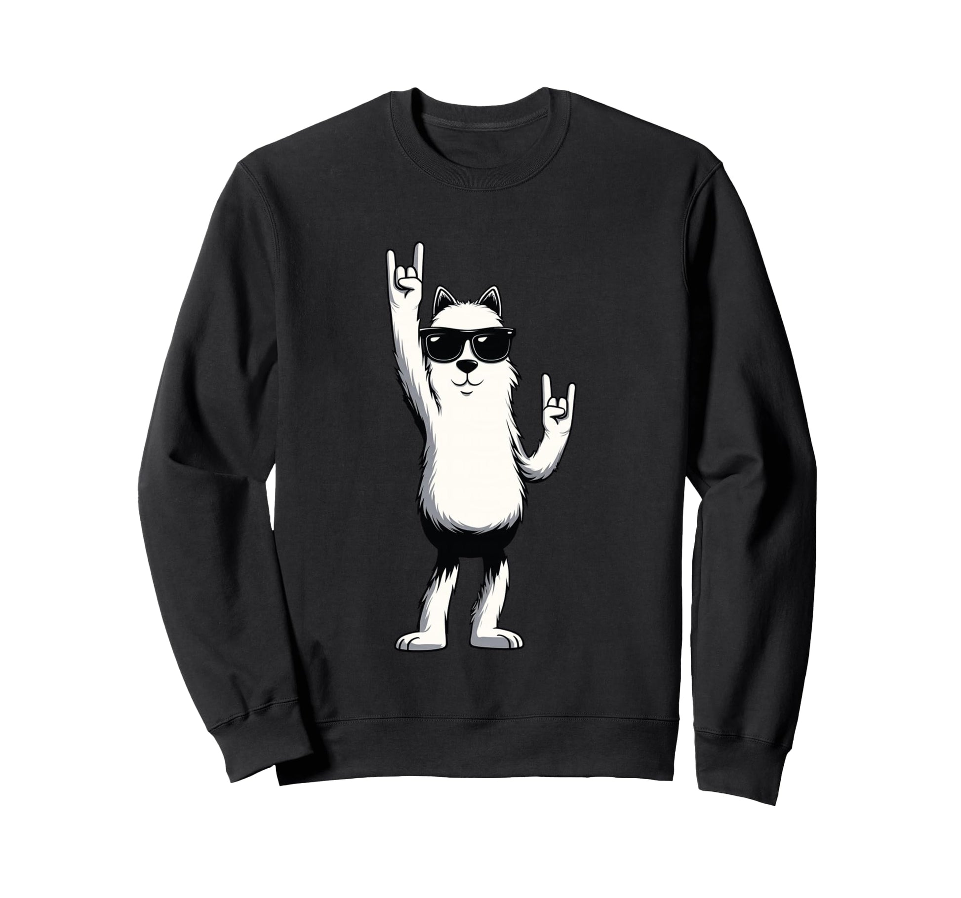 Llama Alpaca Double Rock Hand Sweatshirt - Aesthetic Graphic Men Women - T-Shirt, Sweatshirt, Hoodie