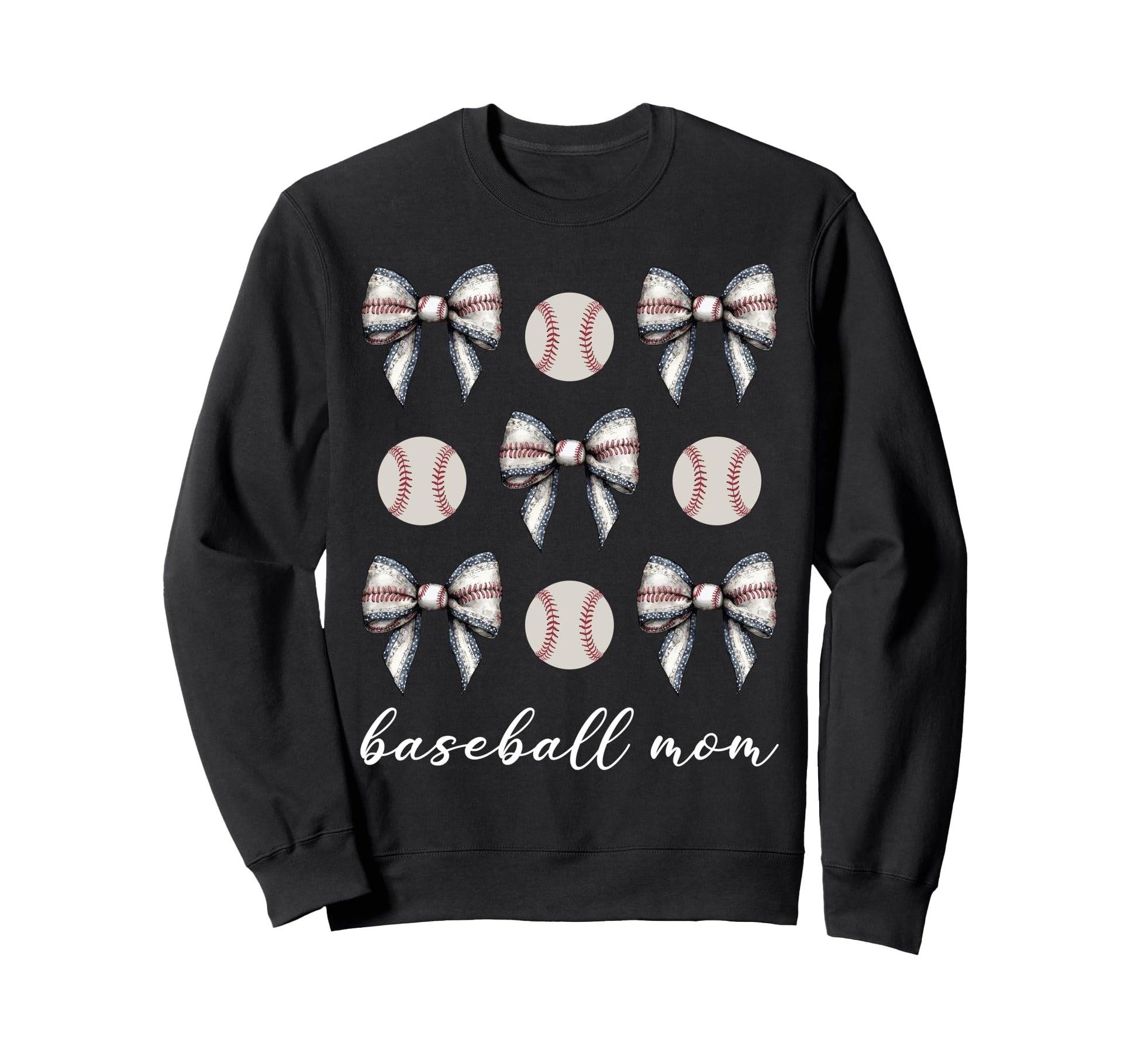 Coquette Bow Baseball Mom Baseball Sweatshirt - Trendy Graphic for Adults - T-Shirt, Sweatshirt, Hoodie