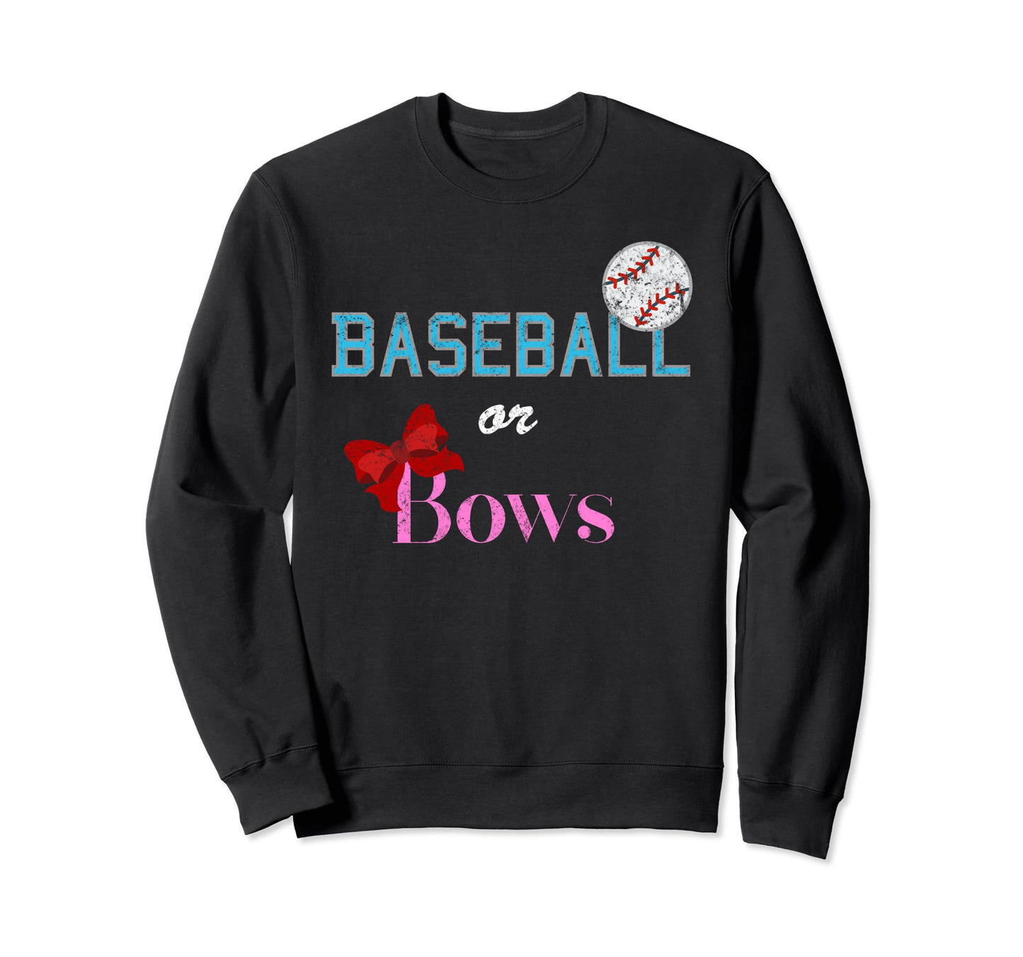 Baseball Or Bows Gender Reveals Sweatshirt - Minimalist Print Unisex - T-Shirt, Sweatshirt, Hoodie