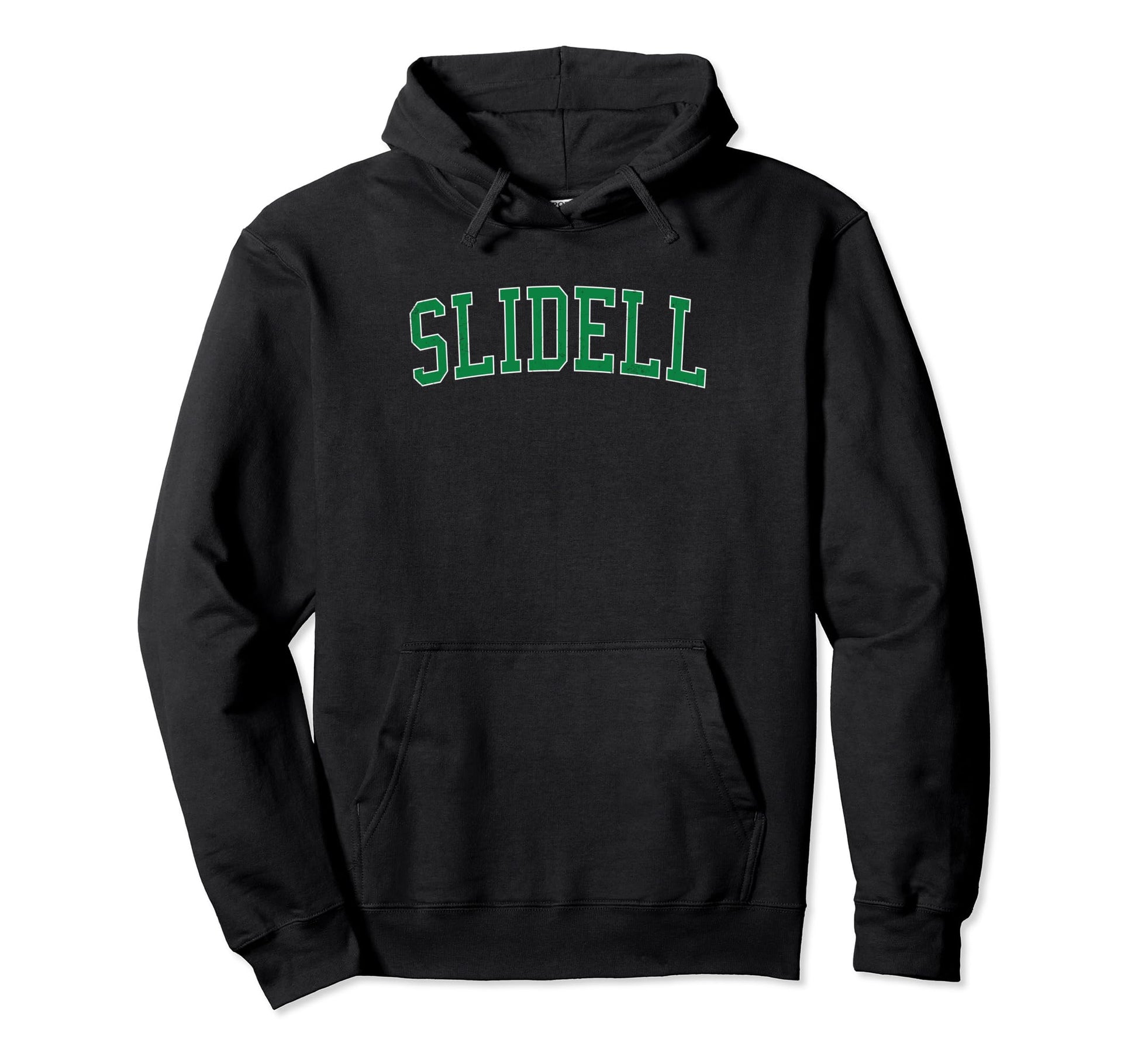 Slidell La Distressed Green Varsity Hoodie - Streetwear Style Men Women - T-Shirt, Sweatshirt, Hoodie