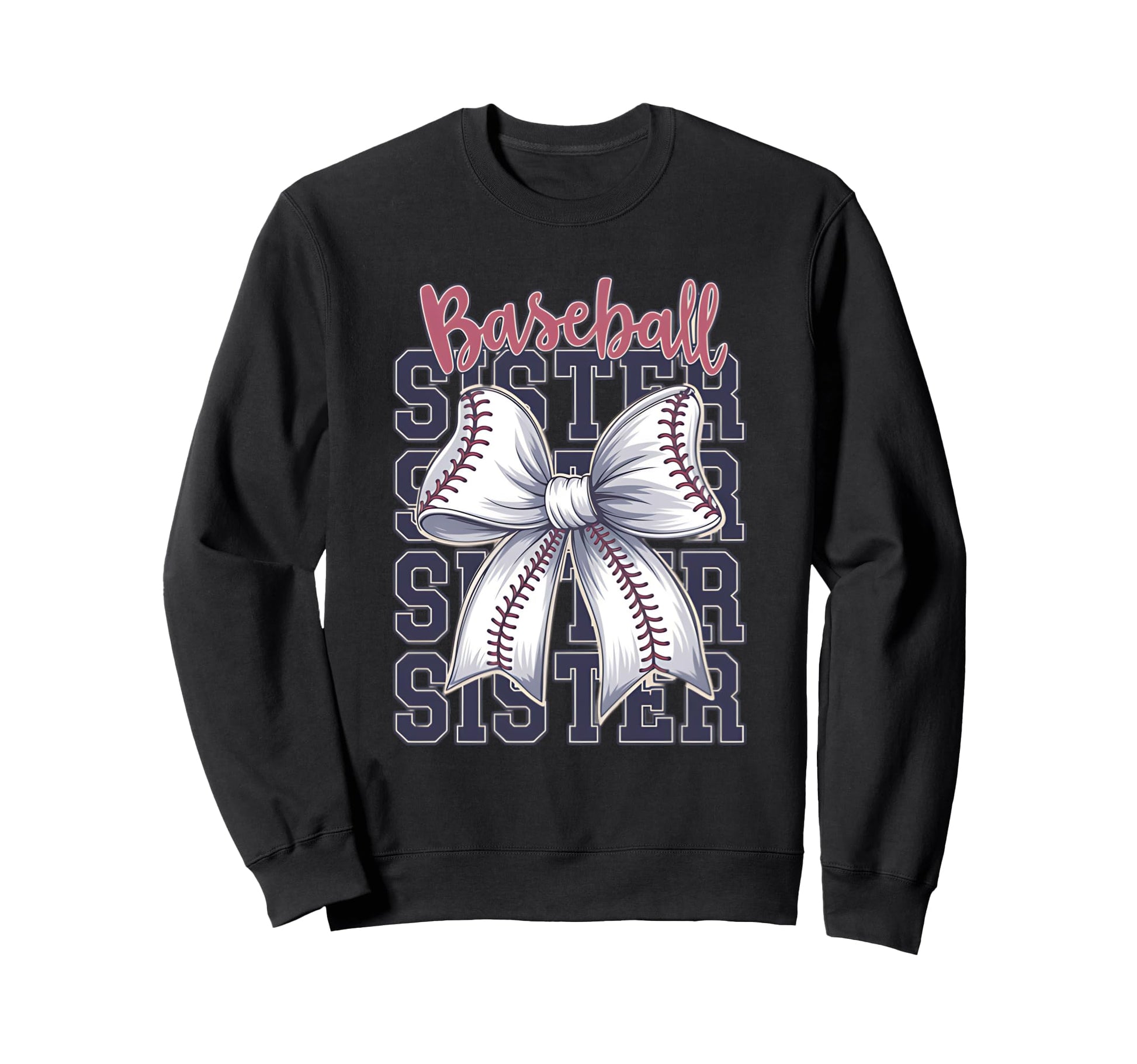 Baseball Sister Coquette Bow Sweatshirt - Aesthetic Graphic Men Women - T-Shirt, Sweatshirt, Hoodie