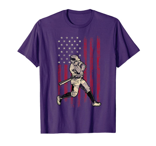 Baseball American Flag 4Th July Gift T-Shirt - Trendy Graphic Unisex - T-Shirt, Sweatshirt, Hoodie