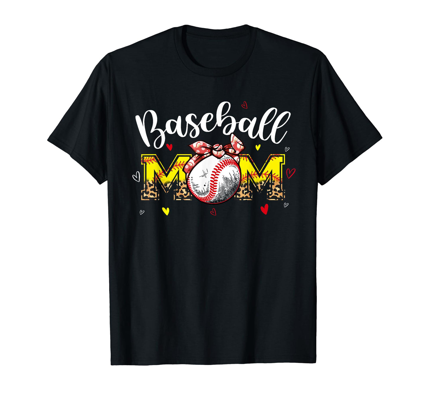 Baseball Mom Headband Leopard Baseball T-Shirt - Unique Graphic Men Women - T-Shirt, Sweatshirt, Hoodie