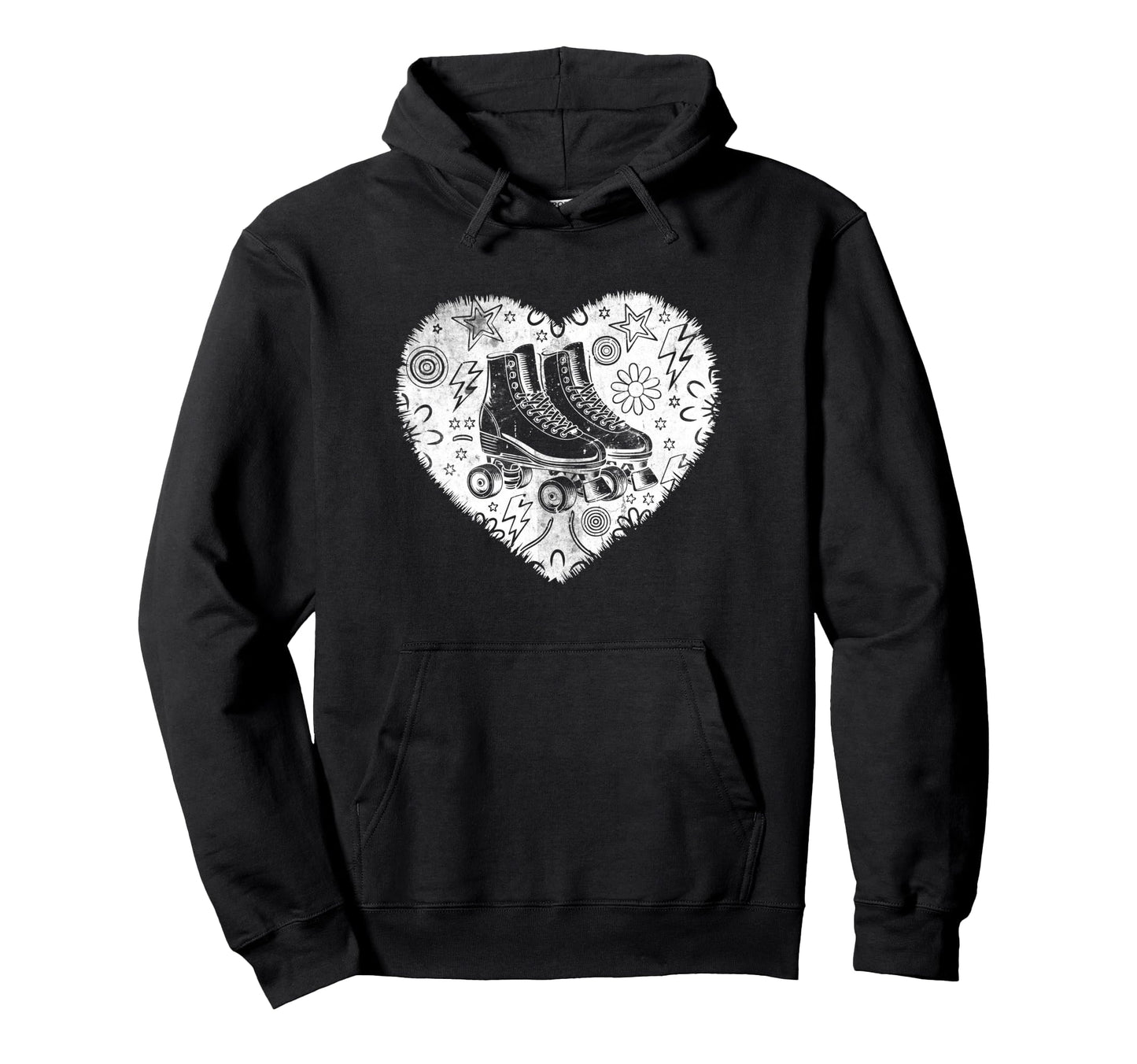 Roller Skating Heart Grunge Street Hoodie - Graphic Print for Adults - T-Shirt, Sweatshirt, Hoodie