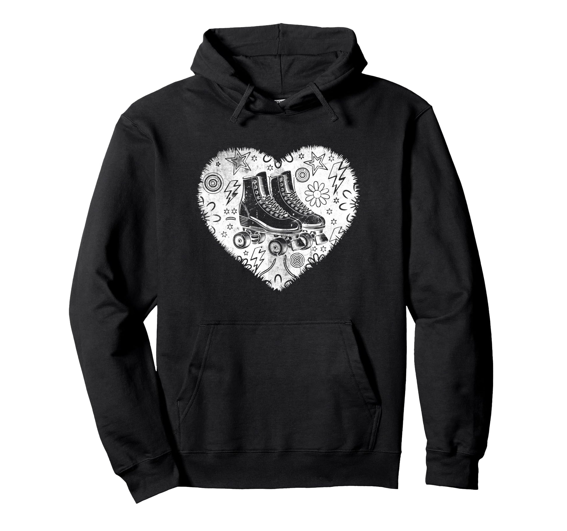 Roller Skating Heart Grunge Street Hoodie - Graphic Print for Adults - T-Shirt, Sweatshirt, Hoodie