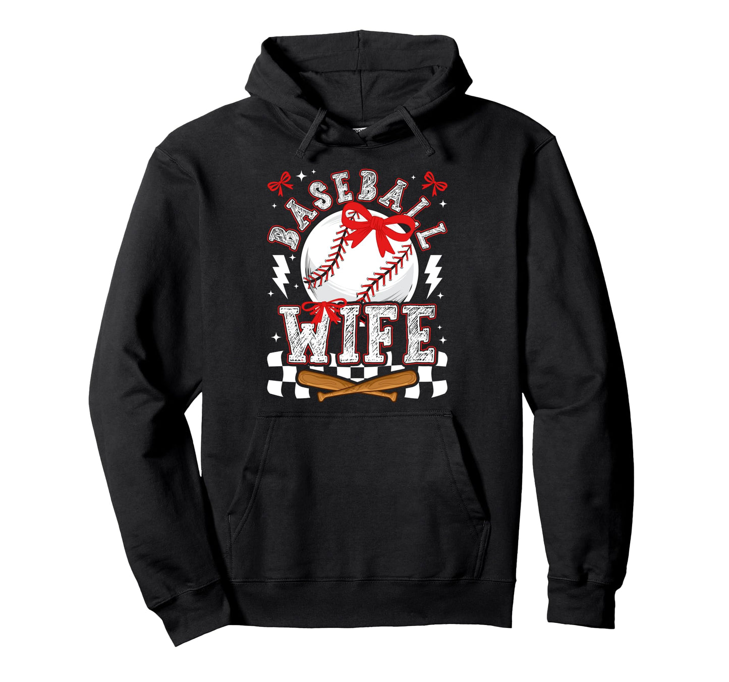 Baseball Wife Coquette Wife Baseball Hoodie - Graphic Print Men Women - T-Shirt, Sweatshirt, Hoodie