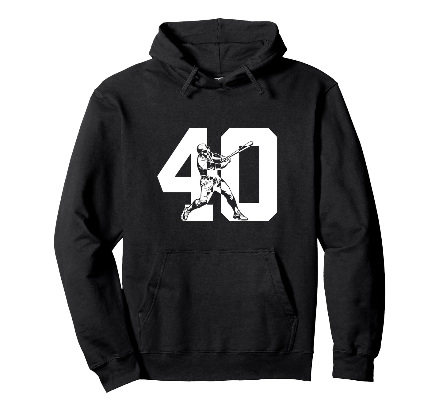 Number 40 Years Baseball 40Th Birthday Hoodie - Fun Novelty Design Unisex - T-Shirt, Sweatshirt, Hoodie