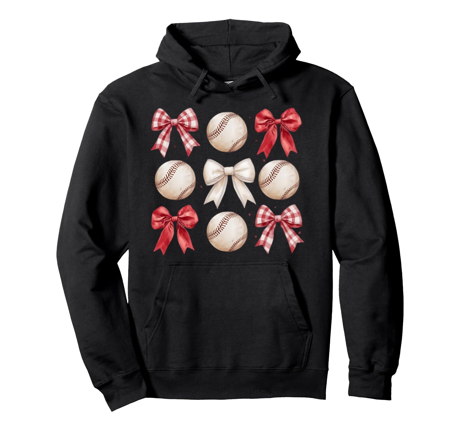 Baseball Coquette Bow Mom Sister Hoodie - Casual Everyday Wear Men Women - T-Shirt, Sweatshirt, Hoodie