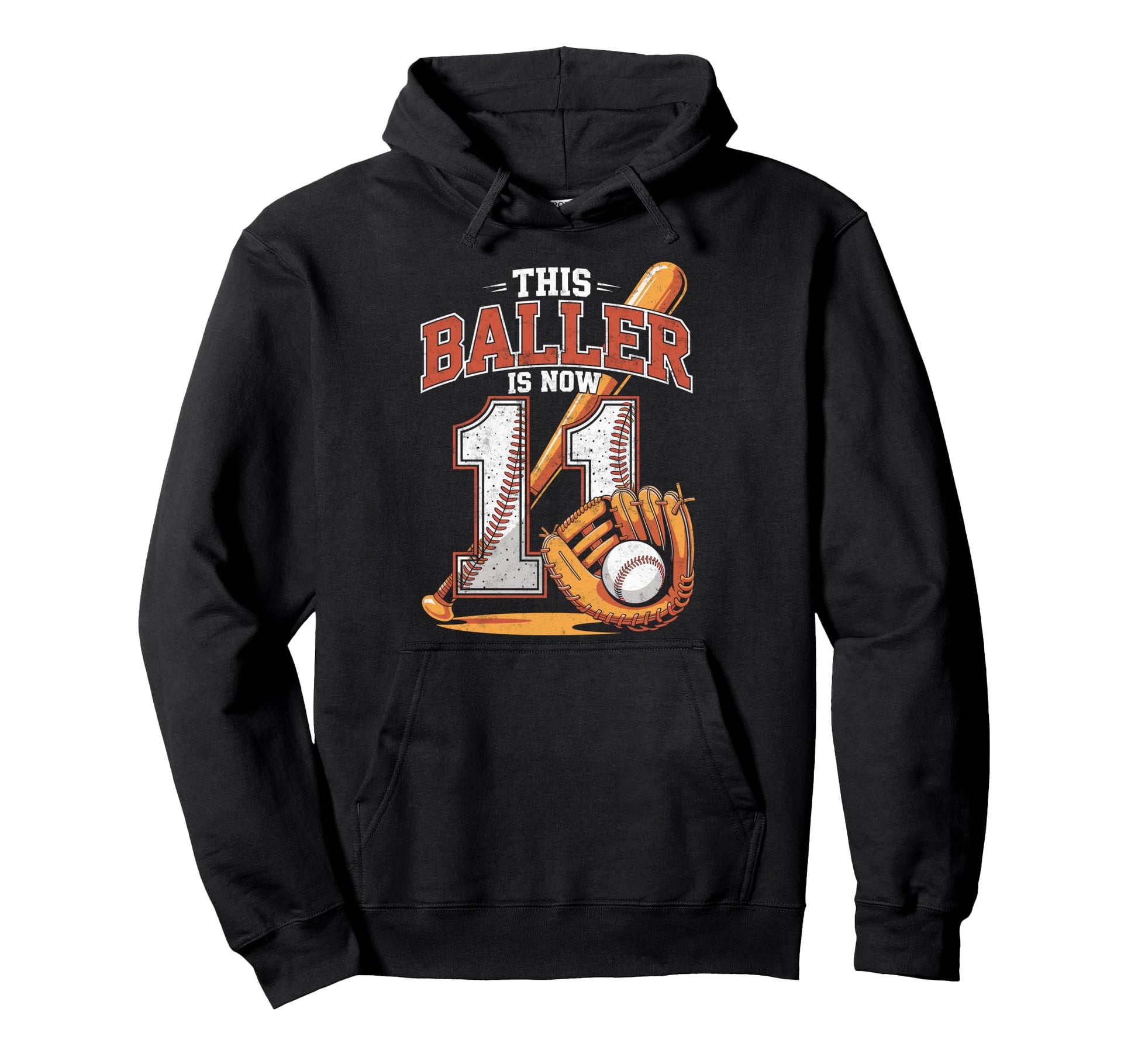 This Baller Is Now 11 Year Baseball Hoodie - Streetwear Style Unisex - T-Shirt, Sweatshirt, Hoodie