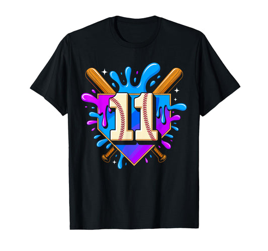 11Th Birthday Baseball 11 Years Ice T-Shirt - Aesthetic Graphic for Adults - T-Shirt, Sweatshirt, Hoodie