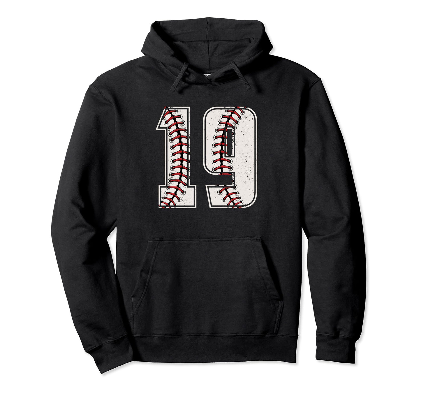 Baseball Player Number 19 Nineteen Hoodie - Graphic Print Men Women - T-Shirt, Sweatshirt, Hoodie
