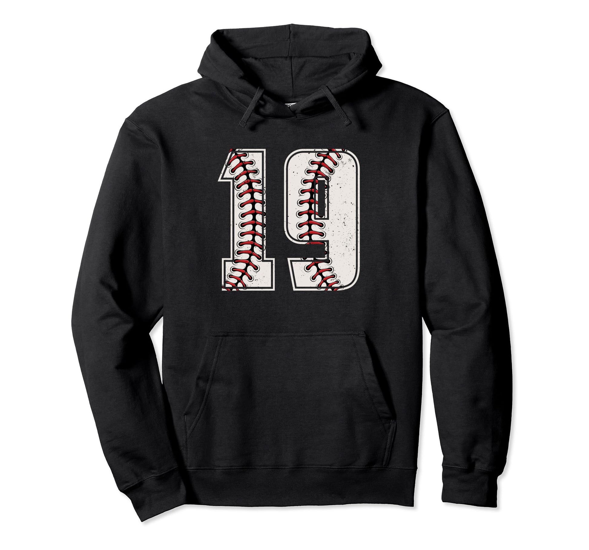 Baseball Player Number 19 Nineteen Hoodie - Graphic Print Men Women - T-Shirt, Sweatshirt, Hoodie