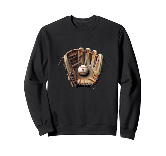 Baseball Glove Ball Game Pitcher Sweatshirt - Minimalist Print Unisex - T-Shirt, Sweatshirt, Hoodie