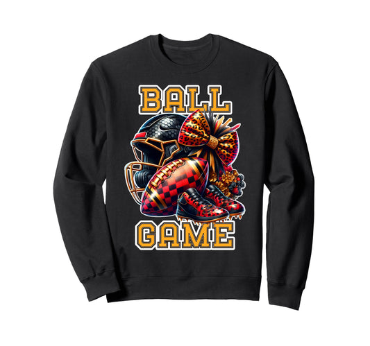 Baseball Game Day Leopard Shoes Ball Sweatshirt - Trendy Graphic Men Women - T-Shirt, Sweatshirt, Hoodie
