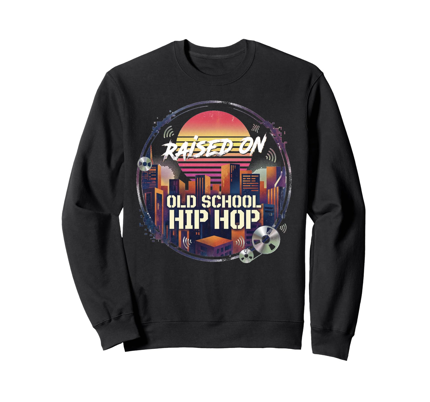 Synthwave Sunset 80S 90S Hip Hop Cd Sweatshirt - Minimalist Print Unisex - T-Shirt, Sweatshirt, Hoodie