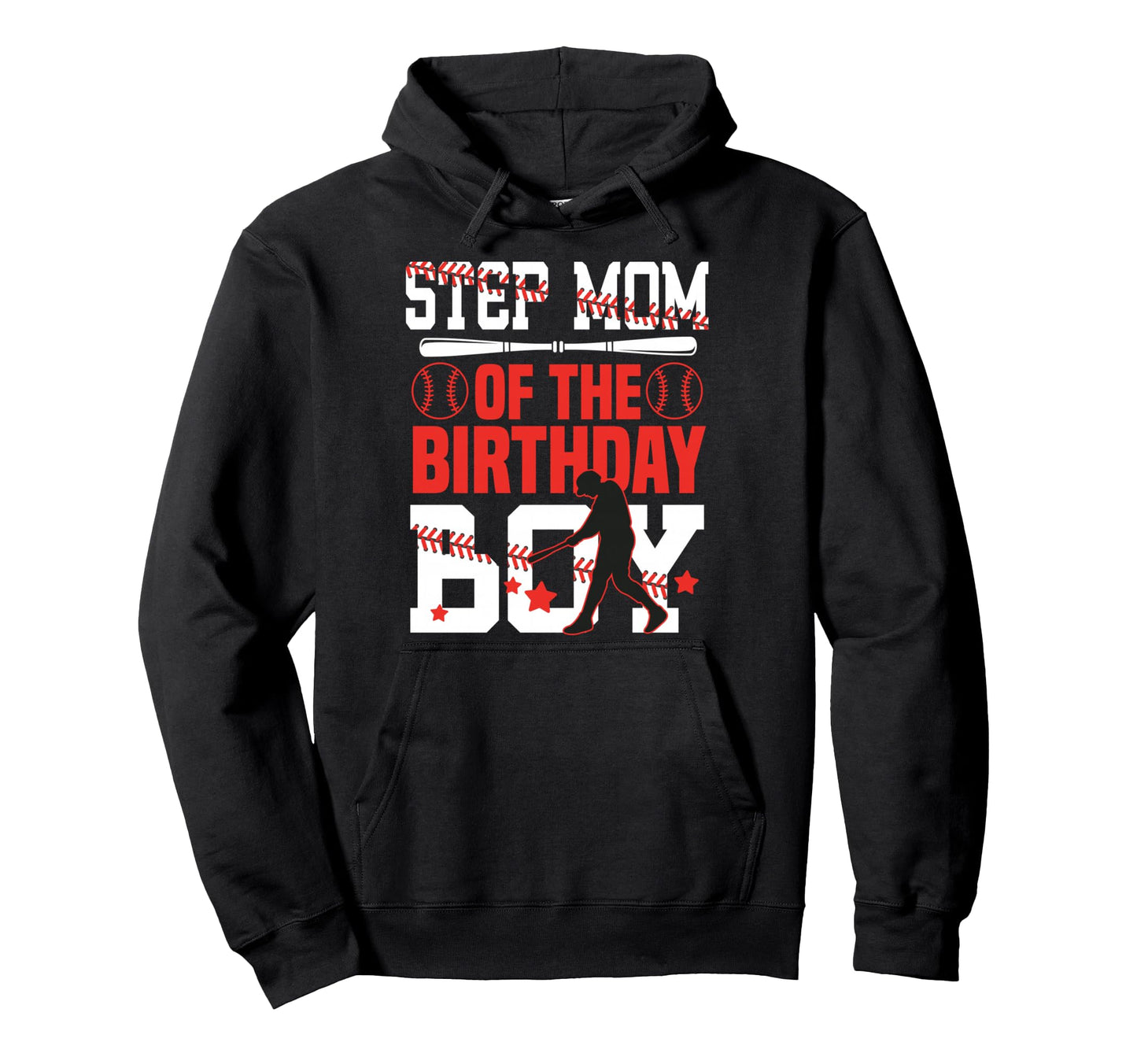 Step Mom Birthday Baseball Bat Ball Hoodie - Minimalist Print for Adults - T-Shirt, Sweatshirt, Hoodie