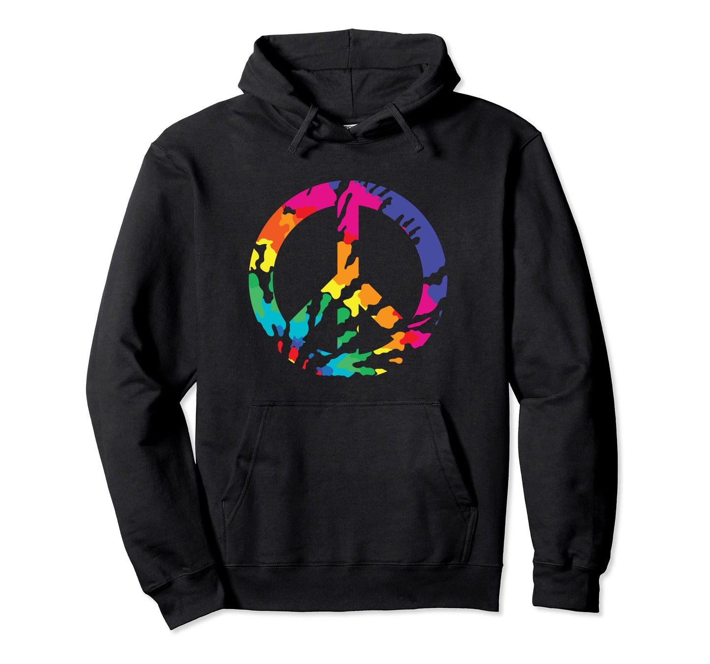 Tie Dye Psychedelic Peace Sign Hooded Sweatshirt - Graphic Print for Adults - T-Shirt, Sweatshirt, Hoodie