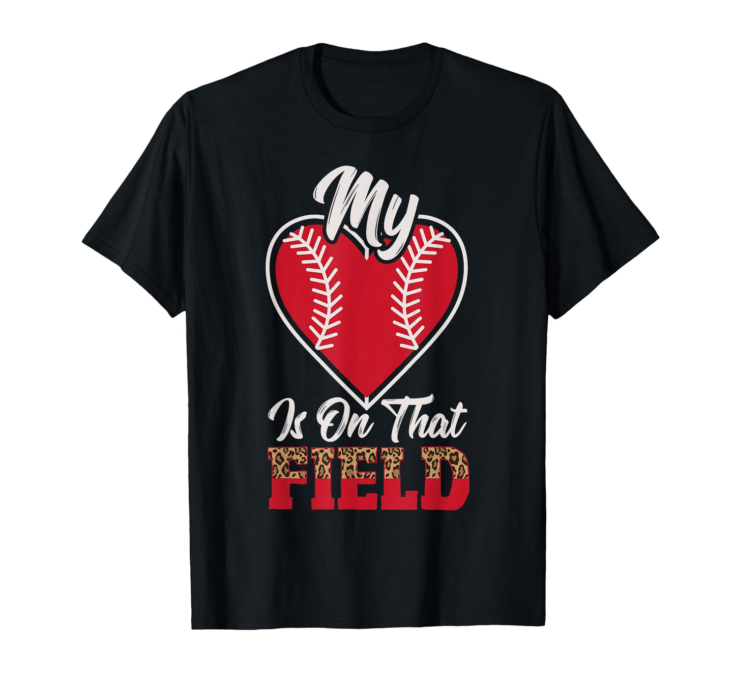 My Heart Is That Field Leopard T-Shirt - Minimalist Print for Adults - T-Shirt, Sweatshirt, Hoodie