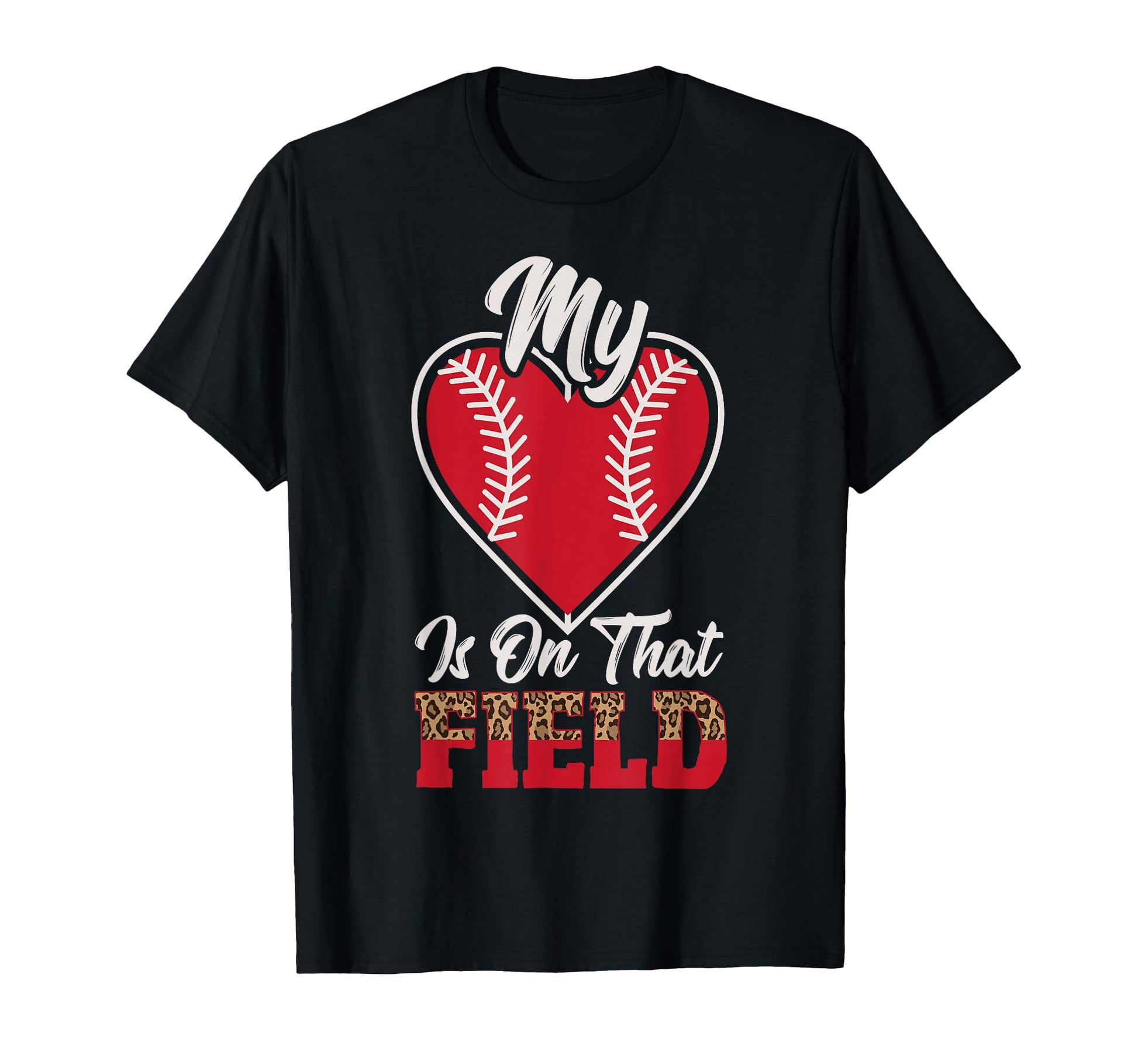 My Heart Is That Field Leopard T-Shirt - Minimalist Print for Adults - T-Shirt, Sweatshirt, Hoodie
