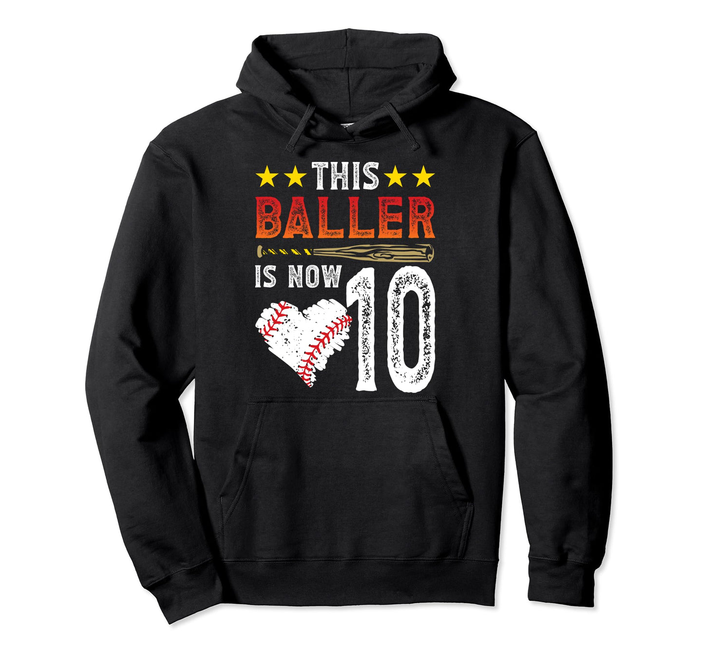 This Baller Is 10 Baseball Player 10Th Hoodie - Minimalist Print Men Women - T-Shirt, Sweatshirt, Hoodie