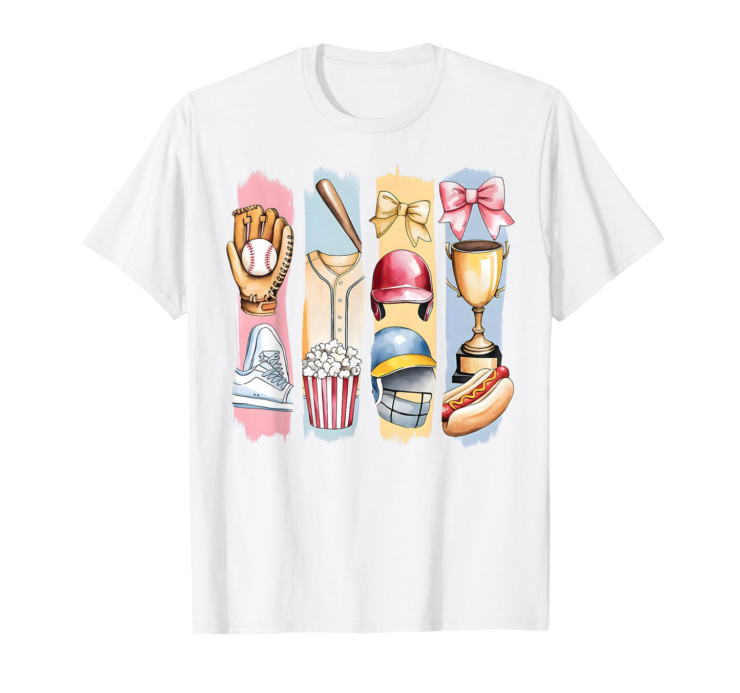 Brushstroke Baseball Coquette Bow Mom T-Shirt - Novelty Apparel for Adults - T-Shirt, Sweatshirt, Hoodie