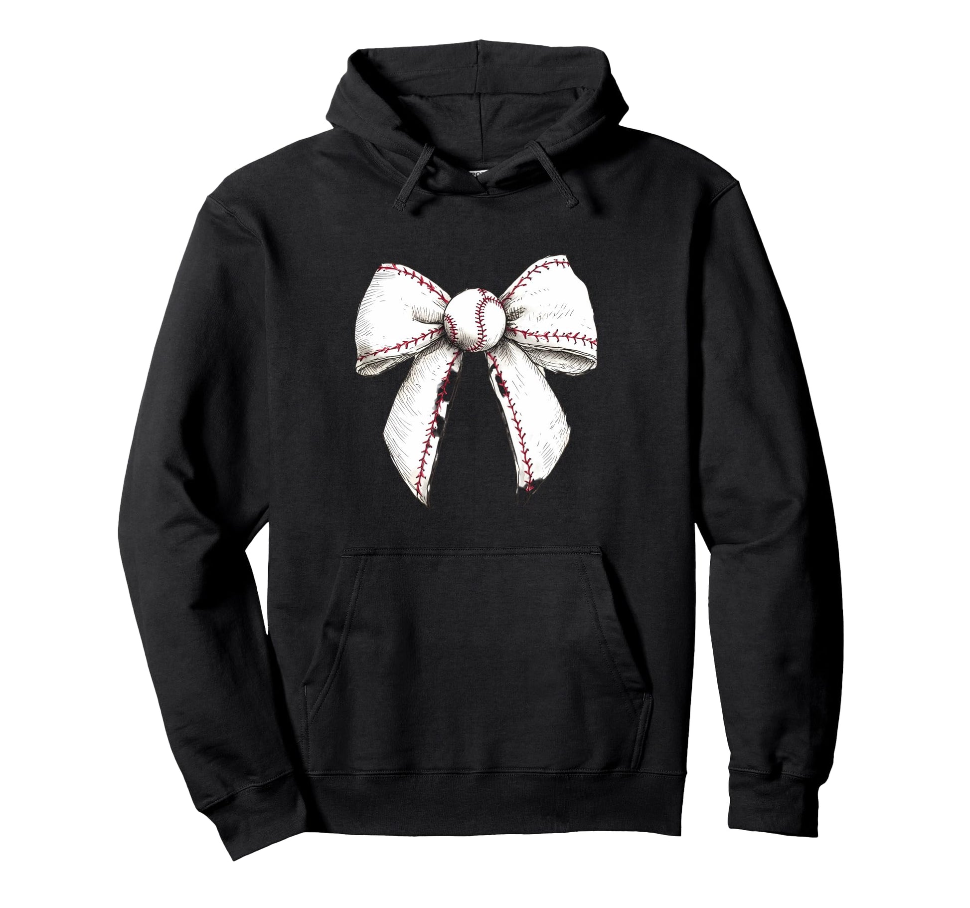 Baseball Coquette Bow Baseball Player Hoodie - Trendy Graphic Men Women - T-Shirt, Sweatshirt, Hoodie