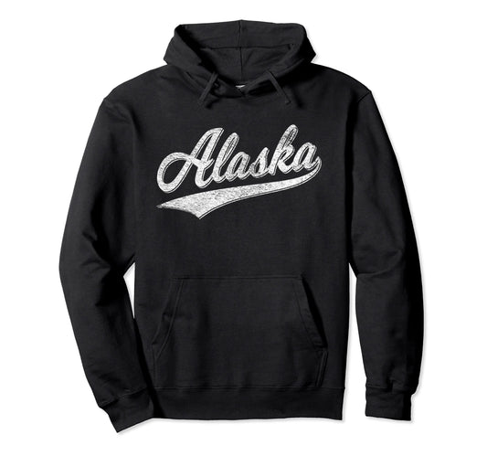 Alaska Script Baseball Sports Jersey Flag Hoodie - Trendy Graphic Unisex - T-Shirt, Sweatshirt, Hoodie