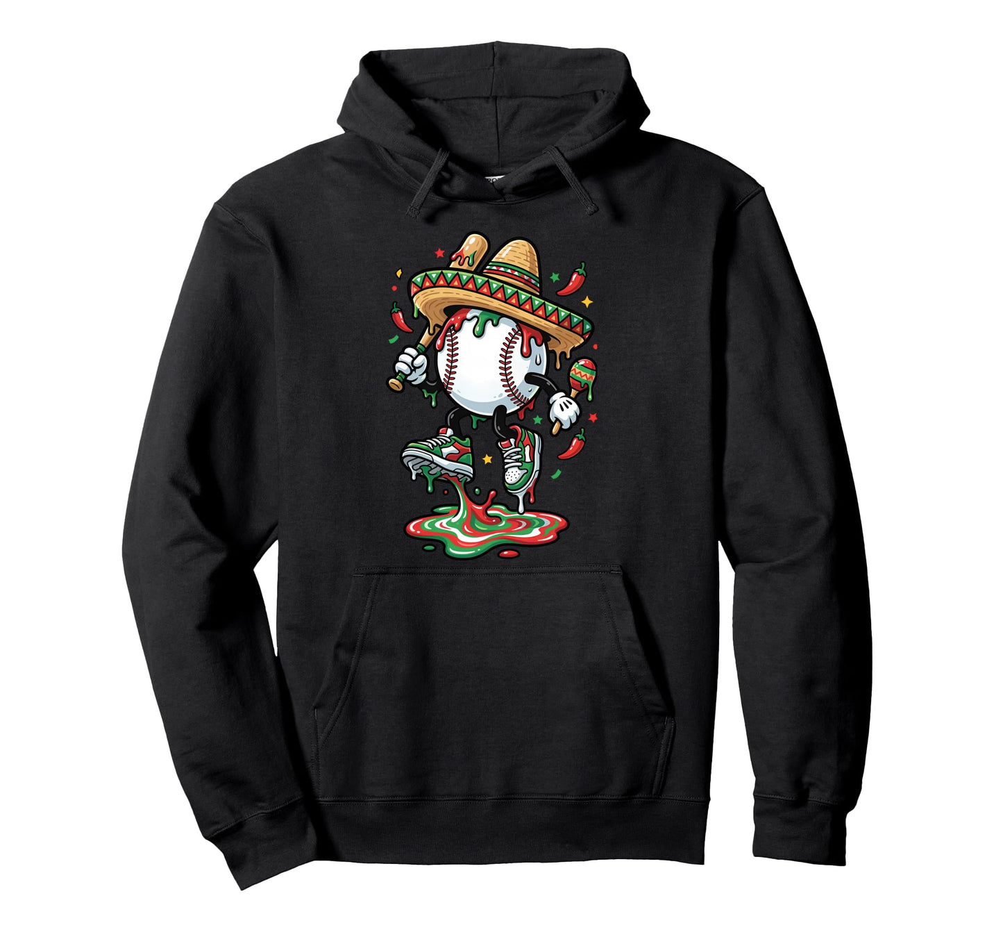 Cinco De Mayo Baseball Drip Sombrero Hoodie - Streetwear Style Men Women - T-Shirt, Sweatshirt, Hoodie