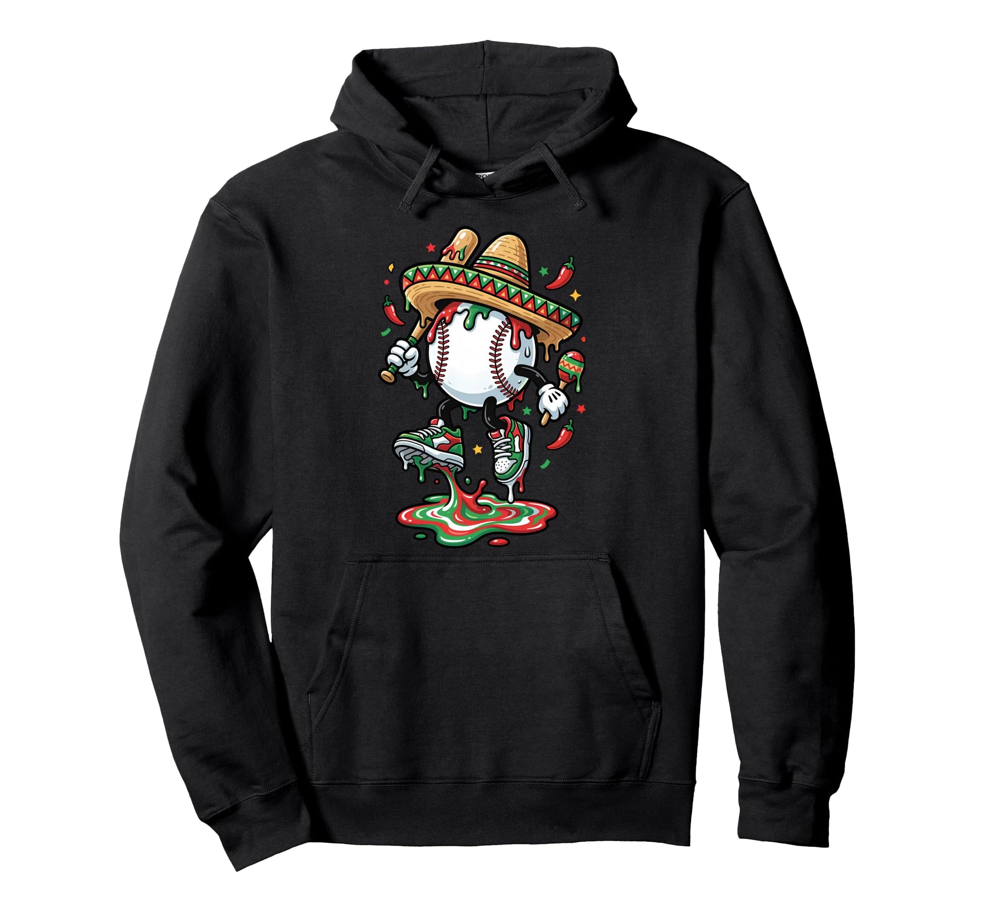 Cinco De Mayo Baseball Drip Sombrero Hoodie - Streetwear Style Men Women - T-Shirt, Sweatshirt, Hoodie
