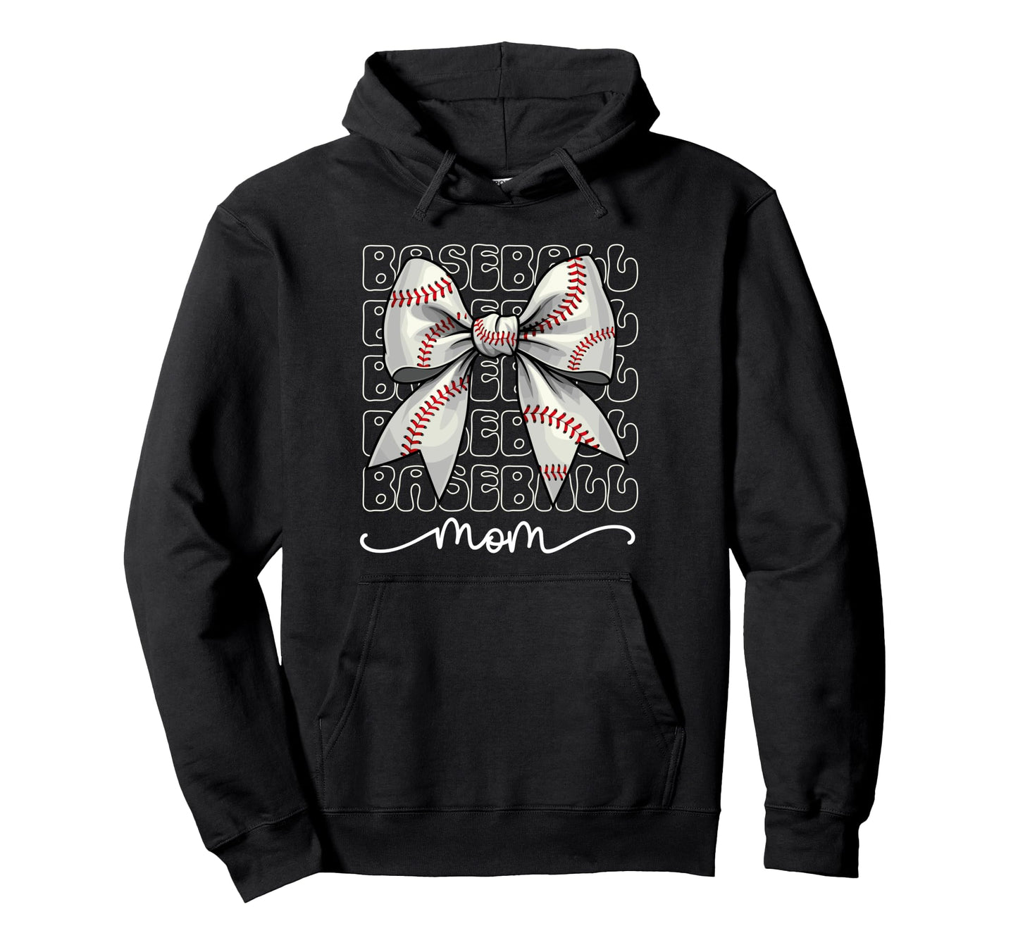 Baseball Mom Coquette Bow Baseball Mama Hoodie - Unique Graphic Men Women - T-Shirt, Sweatshirt, Hoodie